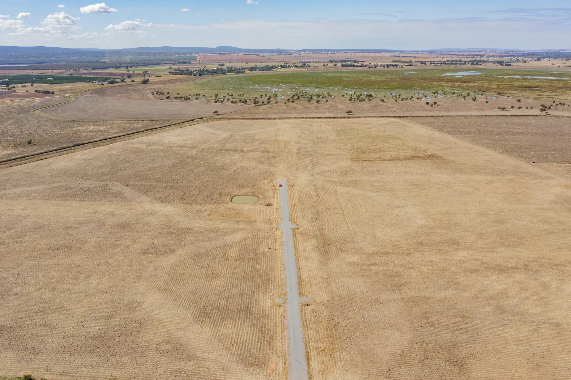 Aerial view of Leeton Rise estate looking south across Brobenah Road