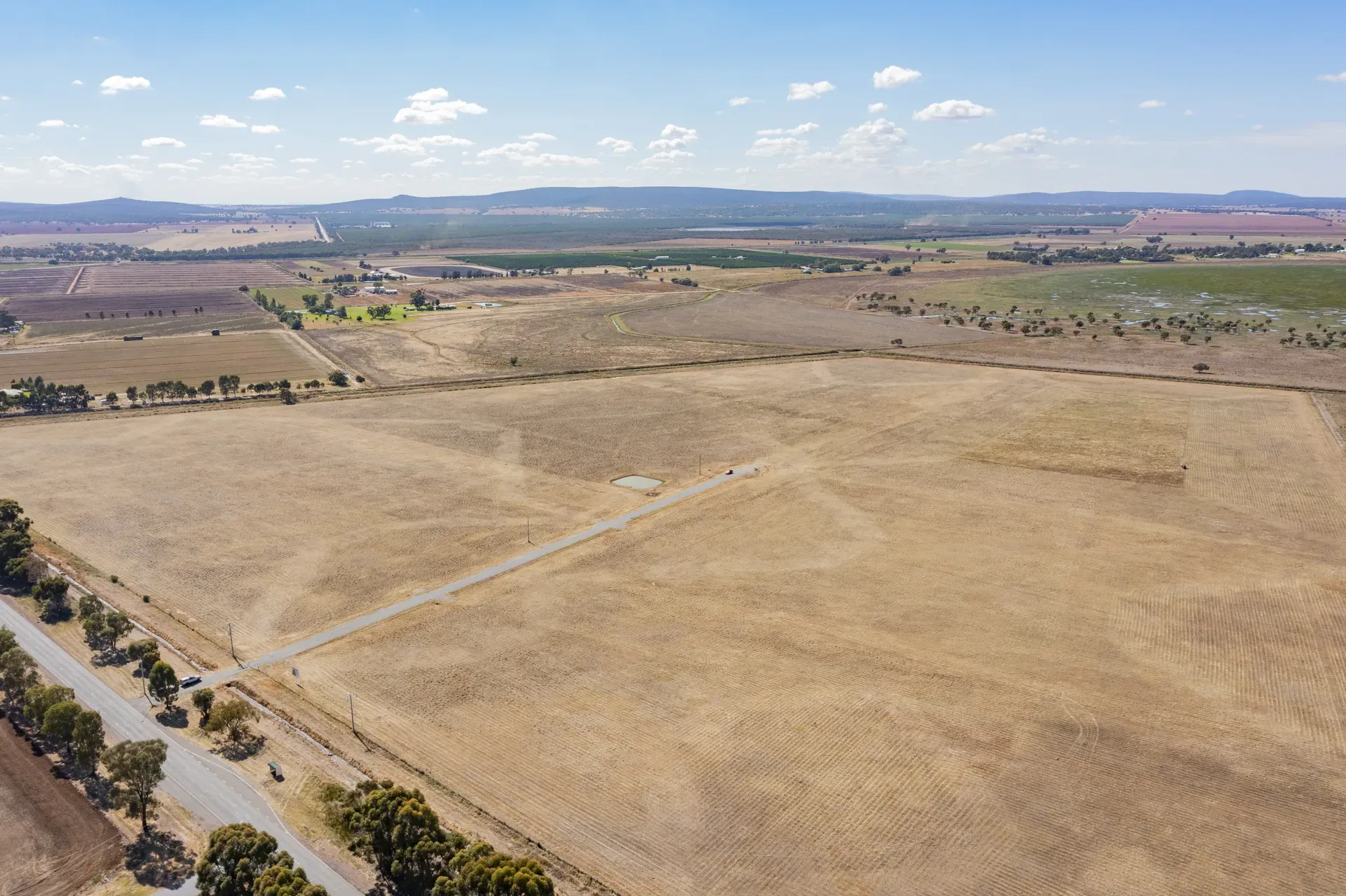 Drone view of Leeton township from the north