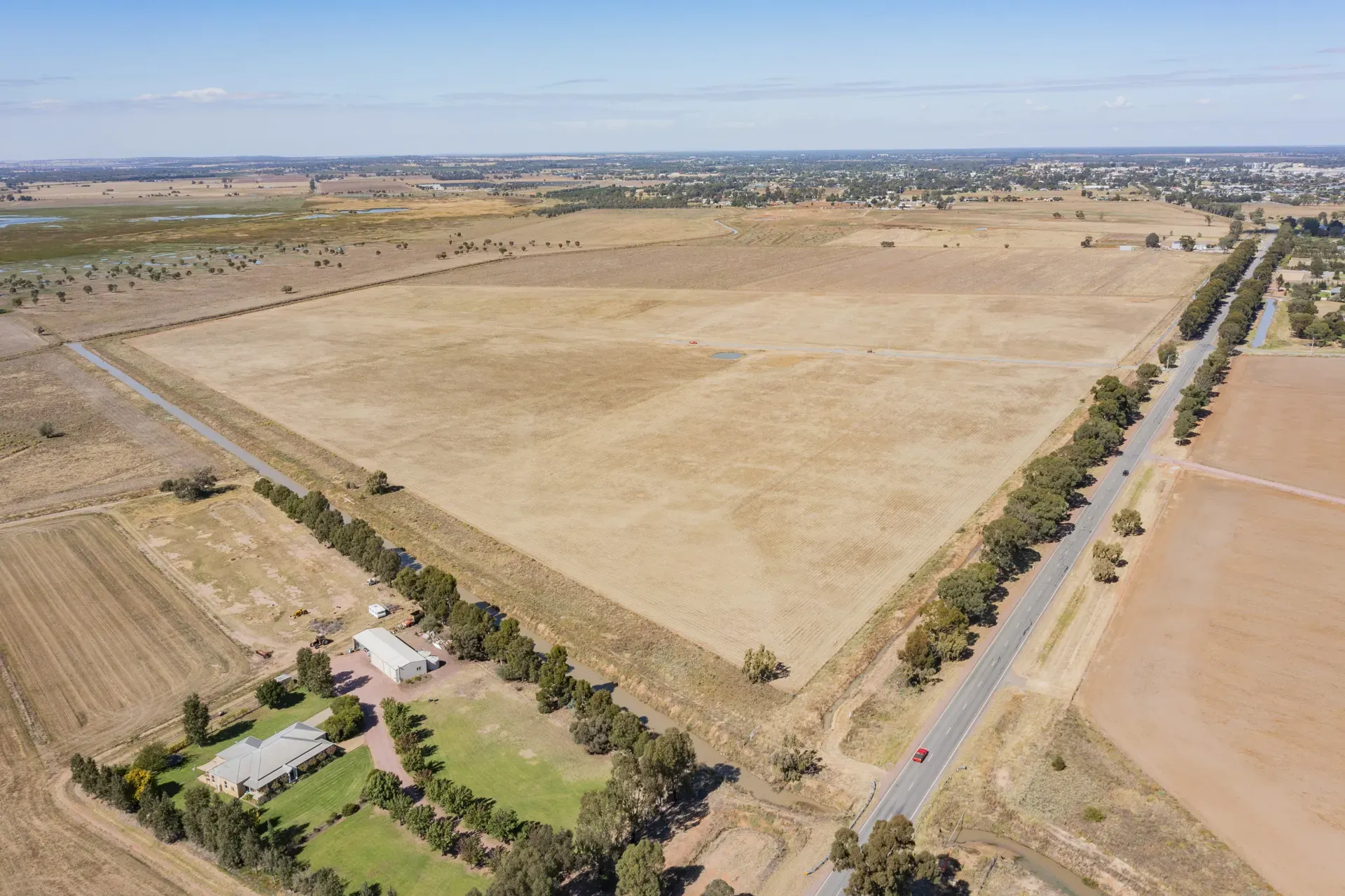 Aerial of Brobenah Road and surrounding farmland